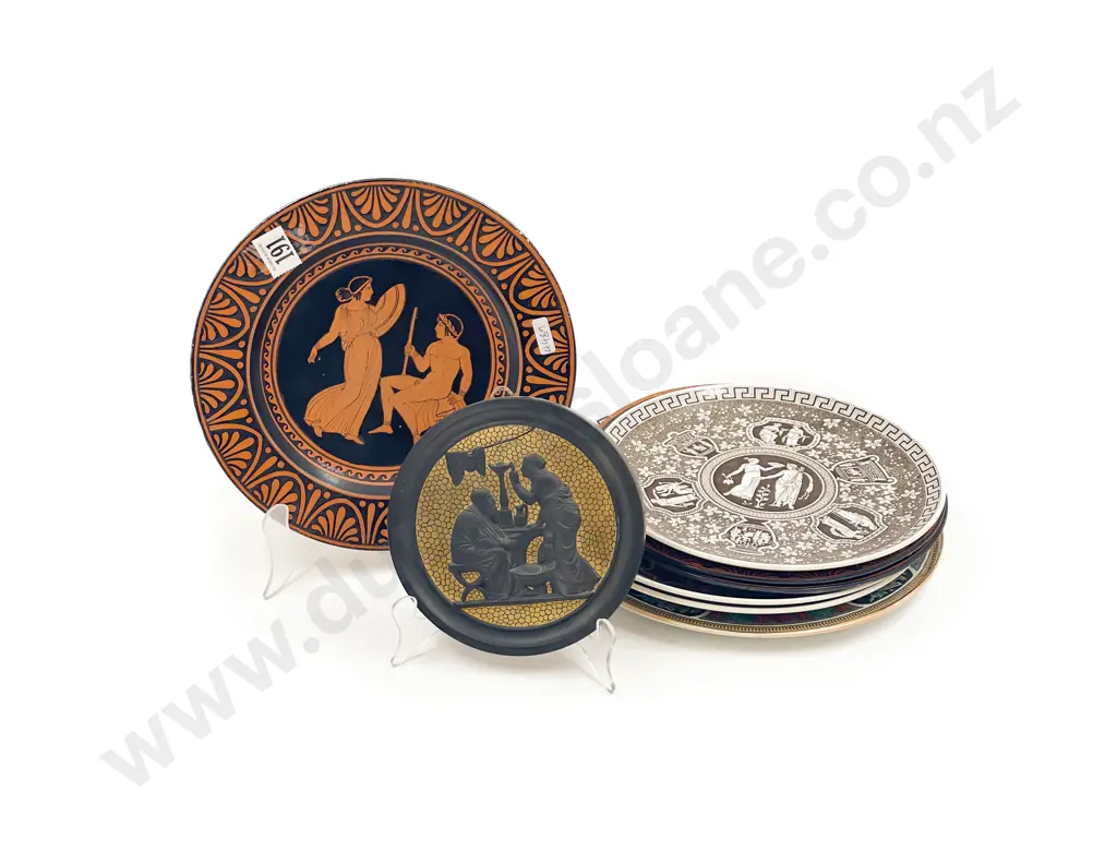Qty of Assorted Greecian Style Plates together with Plaque Image 1++