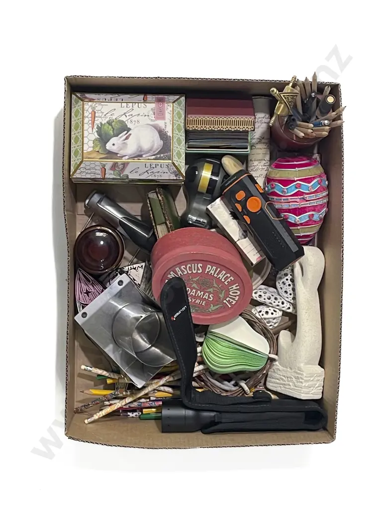 Two Boxes of Assorted incl Candles and Other Decorative Homewares *PHOTO CHANGE Image 1++