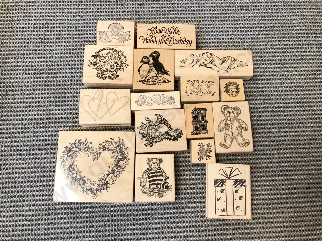 Box of Assorted Decorative Stamp Blocks etc. Image 1++