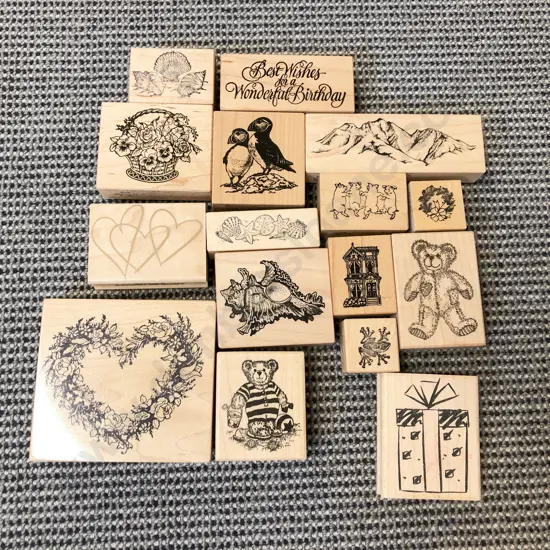 Box of Assorted Decorative Stamp Blocks etc.