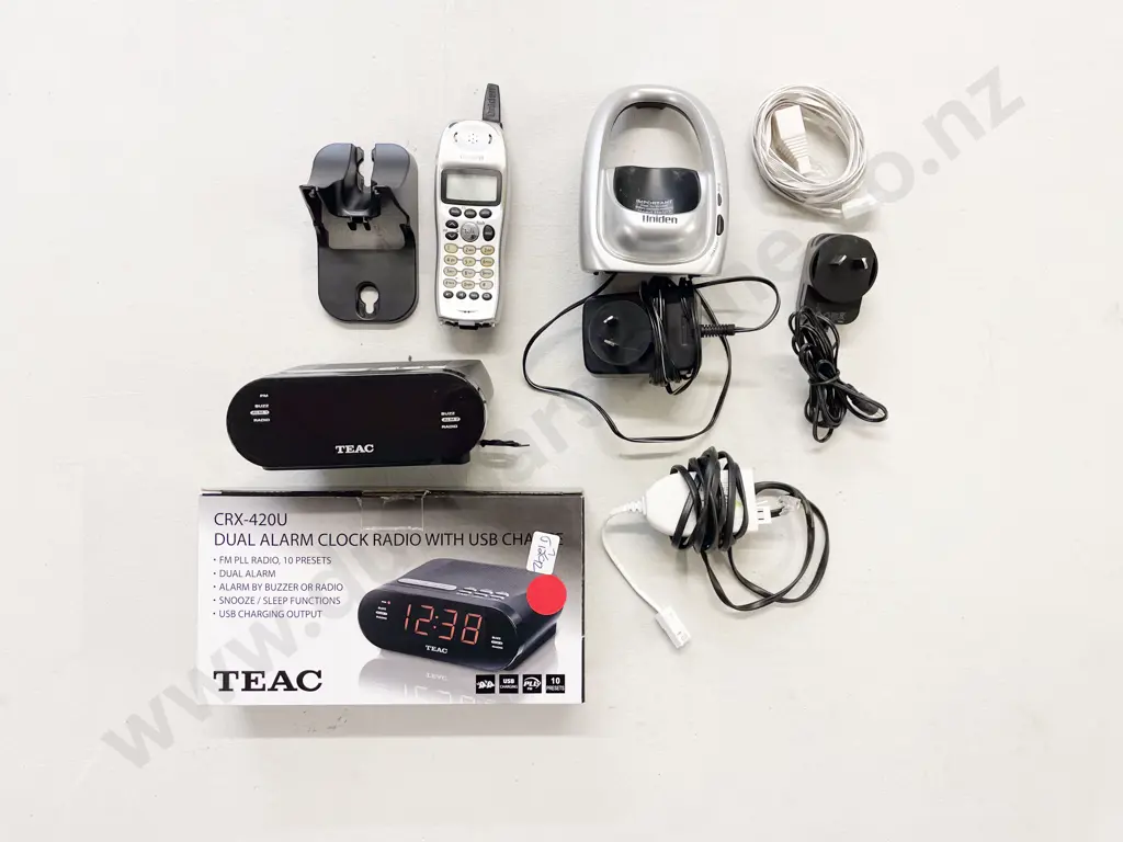 Boxed Alarm Clock and Digital Telephone Image 1++