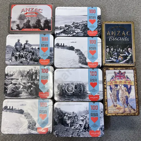 Qty of Assorted ANZAC Biscuit Tins