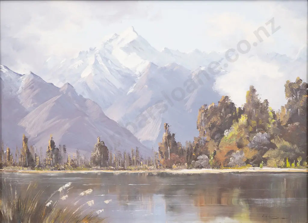 Michael Soper - Lake Matheson - Oil on Board Image 1++