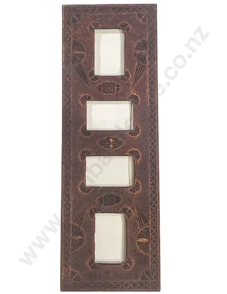 Chip Carved Four Place Photo Frame Image 1++