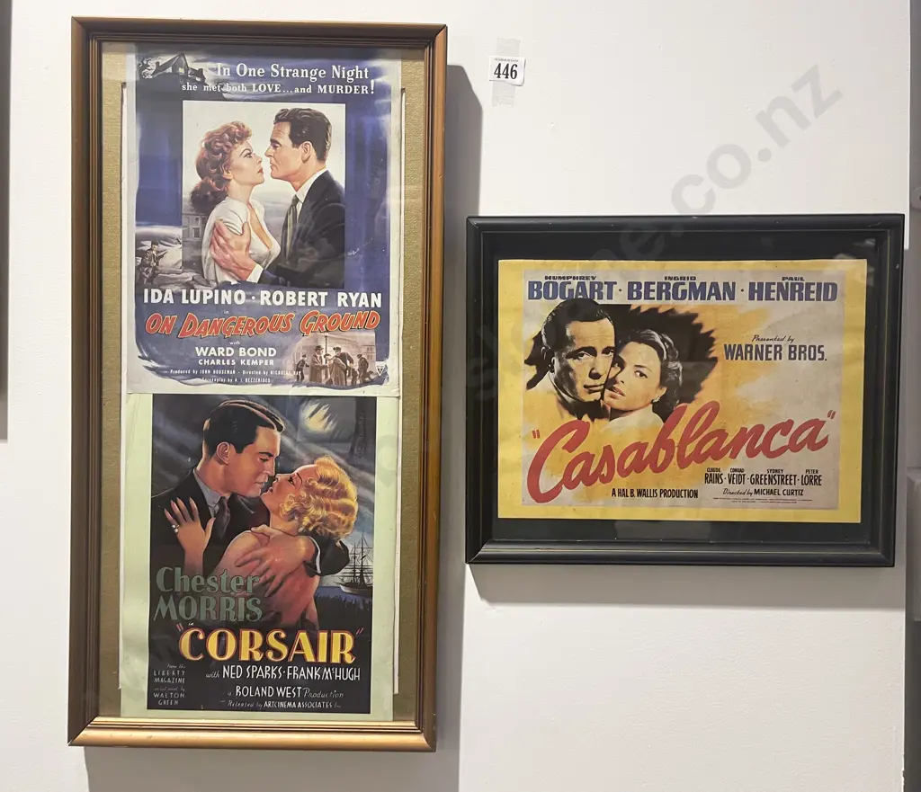 Three Assorted Framed Vintage Movie Posters Image 1++