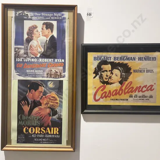 Three Assorted Framed Vintage Movie Posters