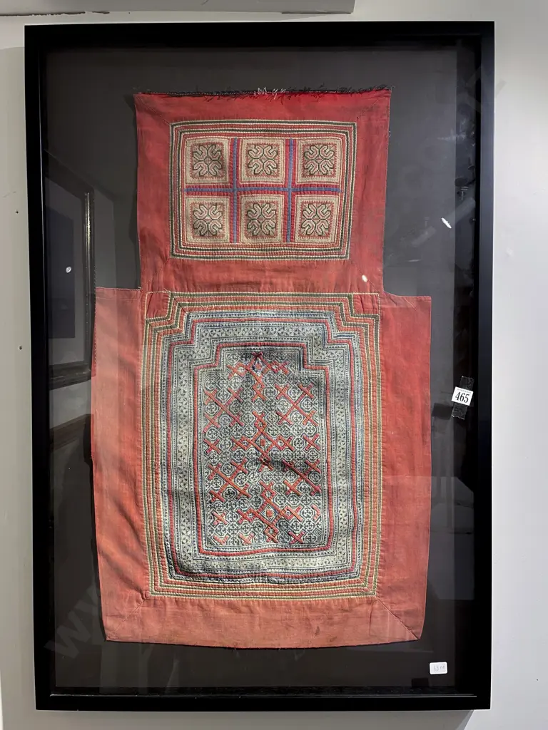 Framed Vietnamese Textile Image 1++