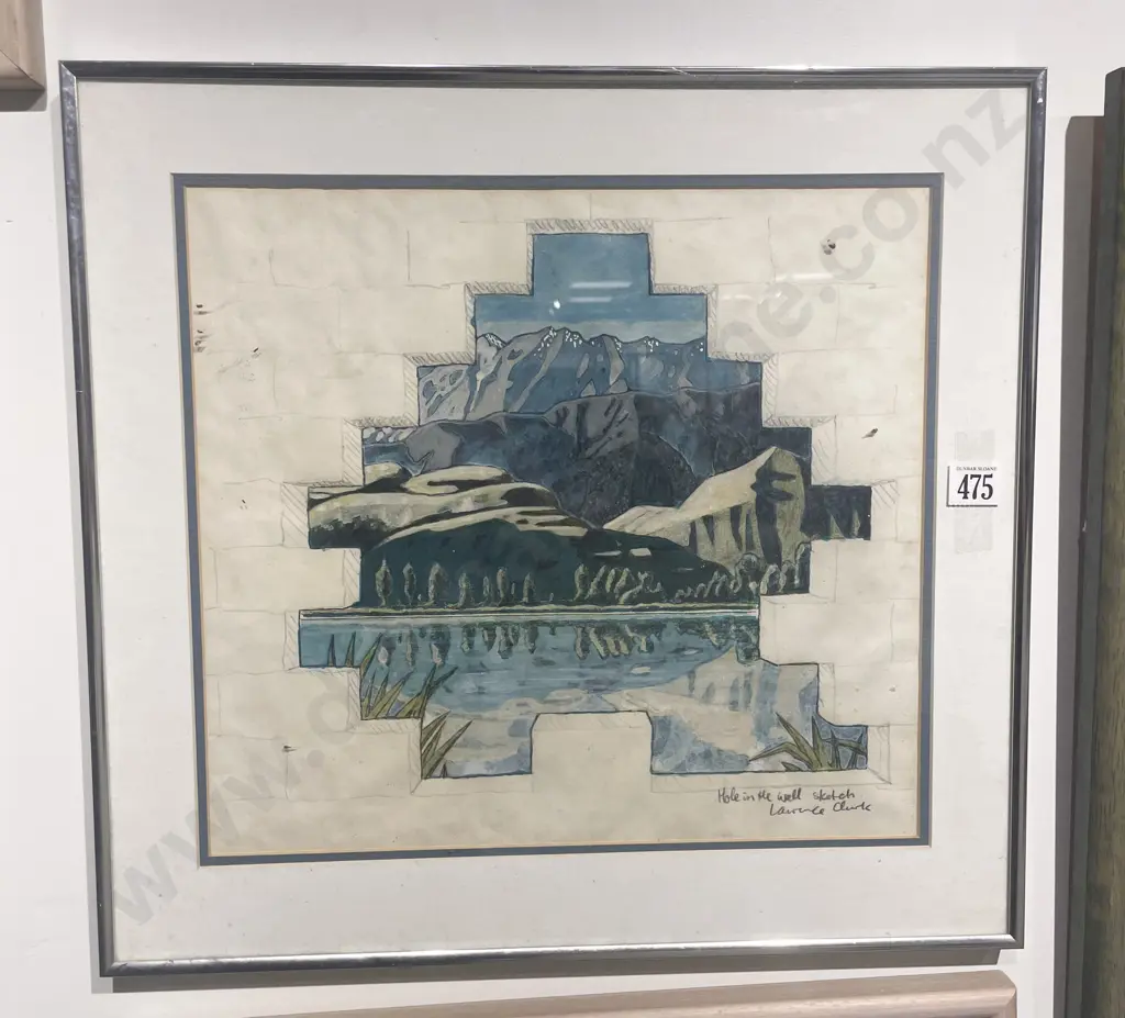Lawrence Clark "Hole in the Wall Sketch" Mixed Media Image 1++