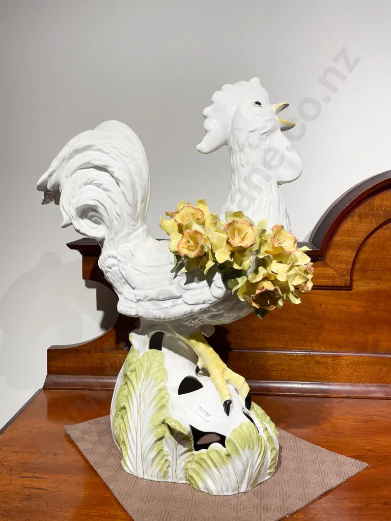 Italian Glazed Rooster Ornament Image 1++