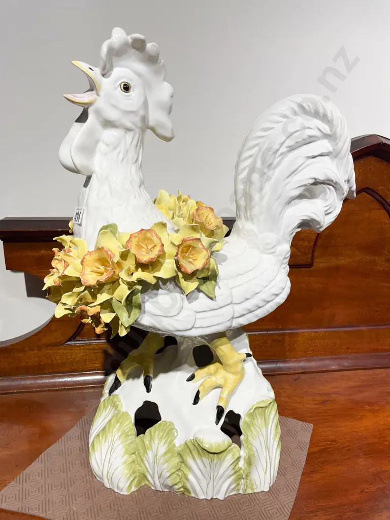 Italian Glazed Rooster Ornament Image 1++