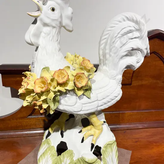 Italian Glazed Rooster Ornament