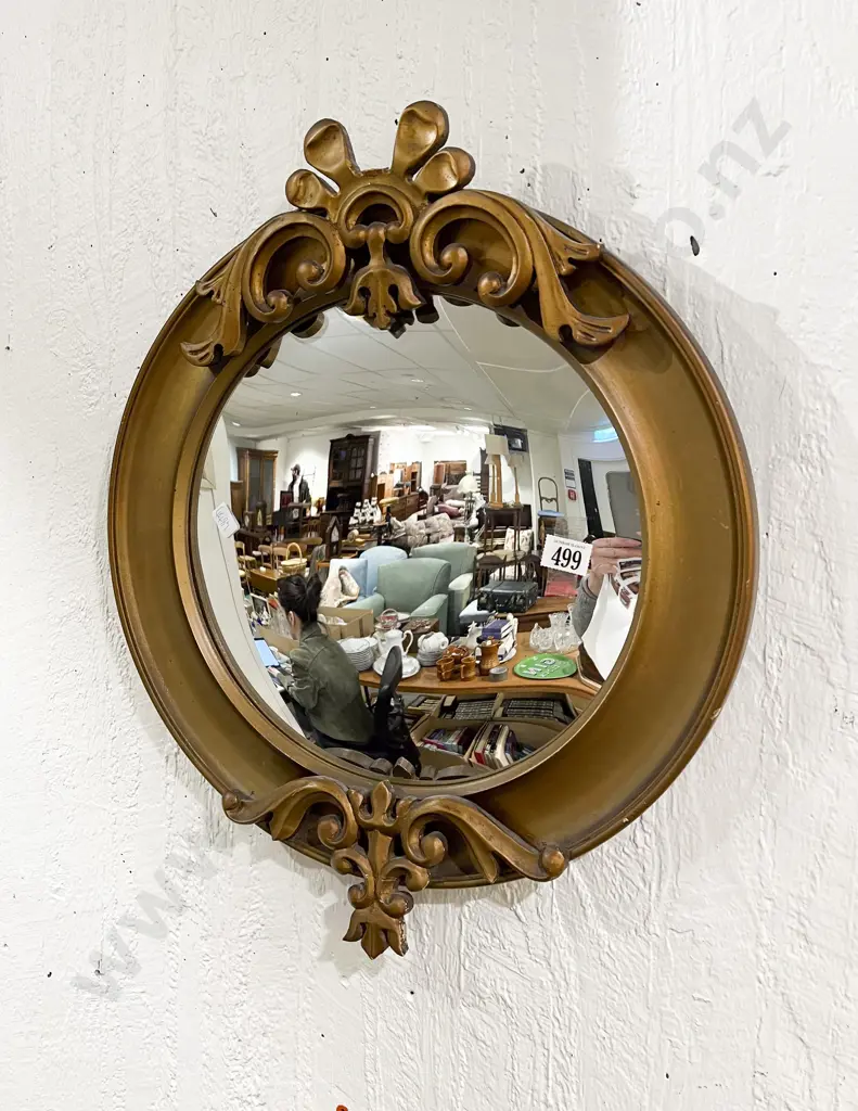 Gilt Framed Convex Wall Mirror Image 1++