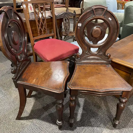 Pair of Victorian Hall Chairs