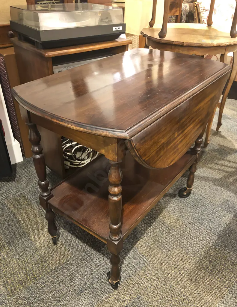 Drop Side Two Tier Tea Trolley Image 1++