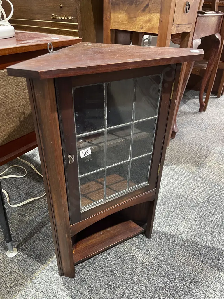 Small Stained Kauri Corner Cupboard Image 1++