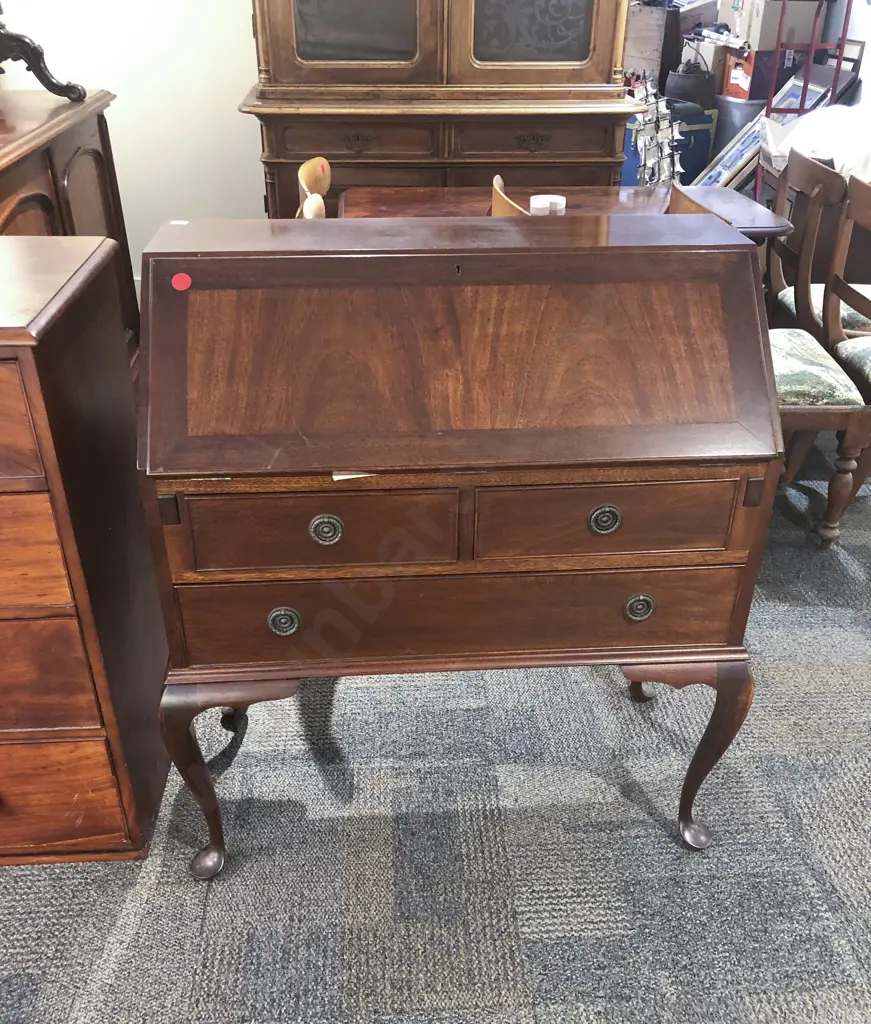 Reproduction Mahogany Writing Bureau Image 1++