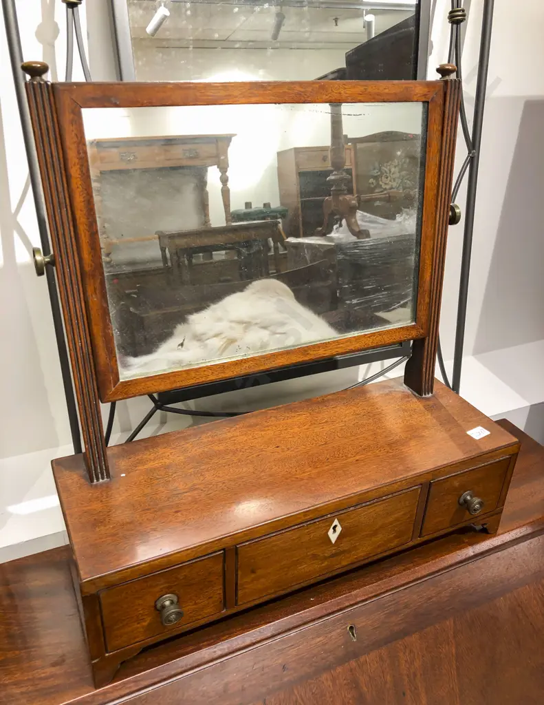 Victorian Toilet Swing Mirror with Three Drawers to Base Image 1++