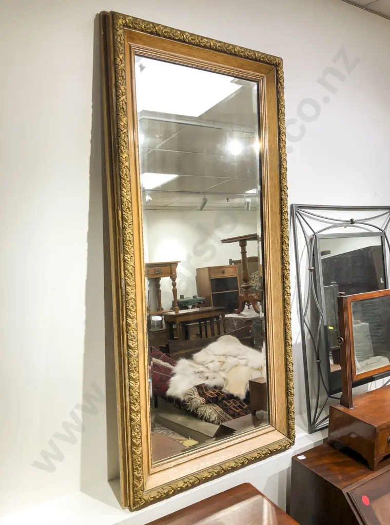 Ornate Gilt Framed Bevel Edged Wall Mirror Image 1++