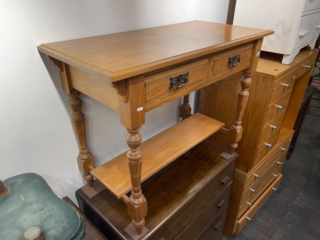 Colonial Kauri Two Drawer Hall Table Image 1++