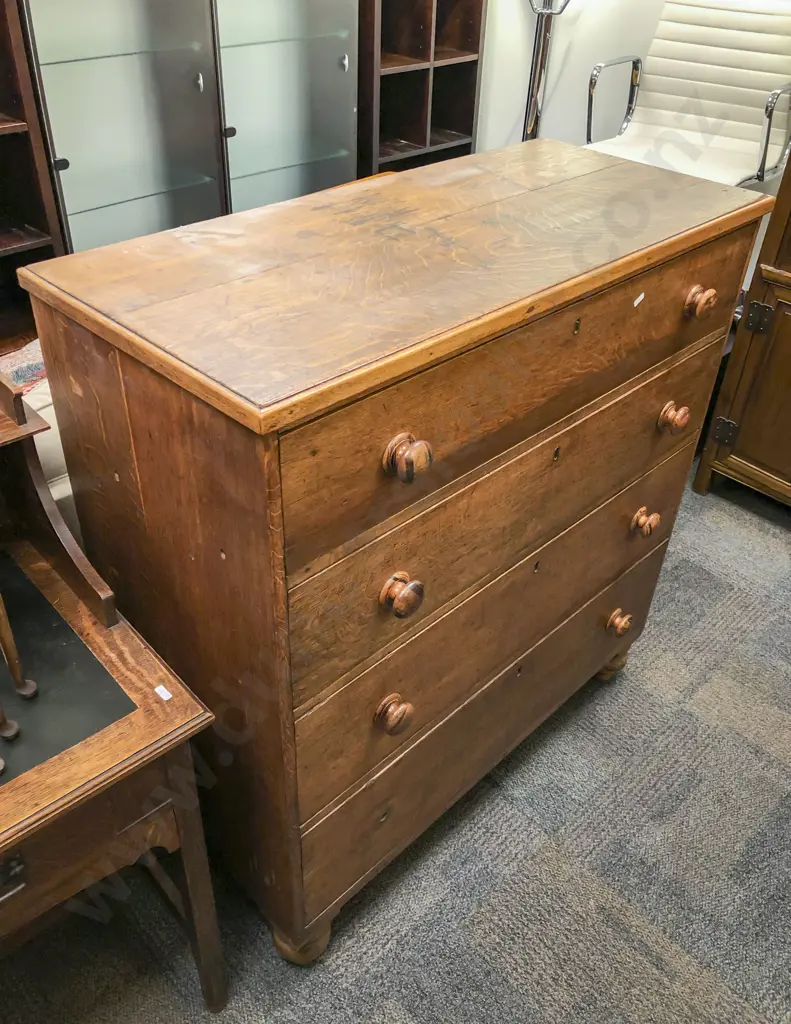 Victorian Oak Flat Front Chest Image 1++