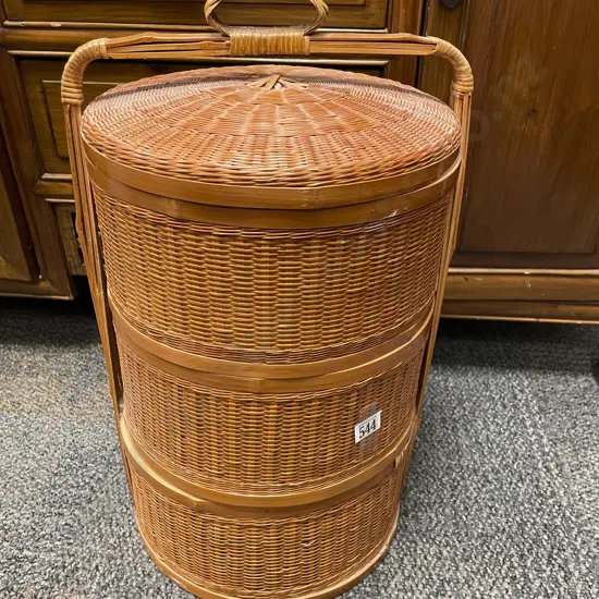 Wicker Three Tier Stacking Food Box