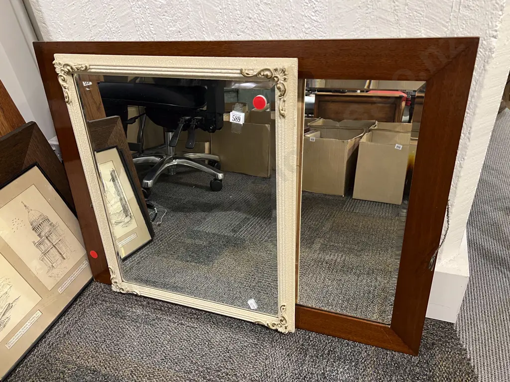 Two Bevel Edged Wall Mirrors Image 1++