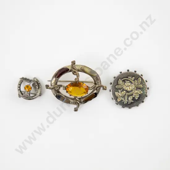 Two Victorian Scottish Silver Brooches and Other