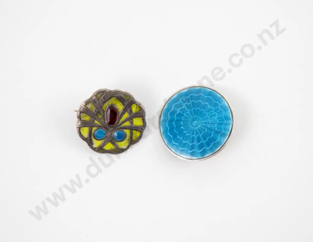 Art Nouveau S/S and Enamel Brooch with Edwardian Brooch Image 1++