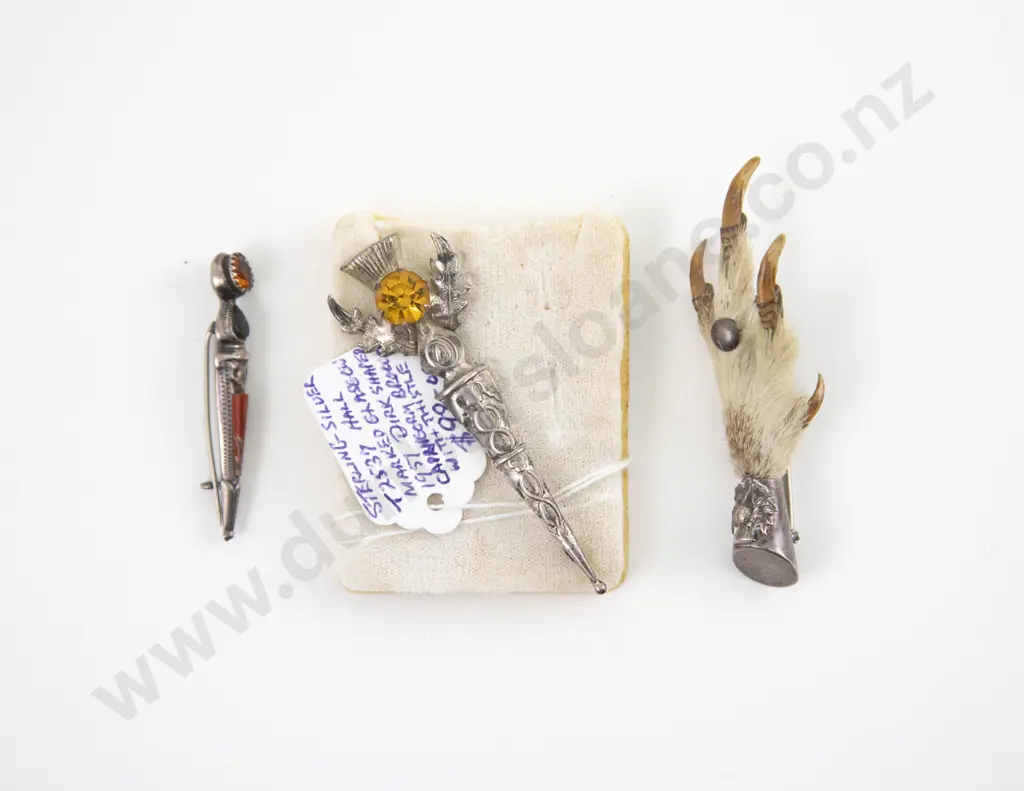Two S/S Scottish Brooches and Grouse Claw Brooch Image 1++