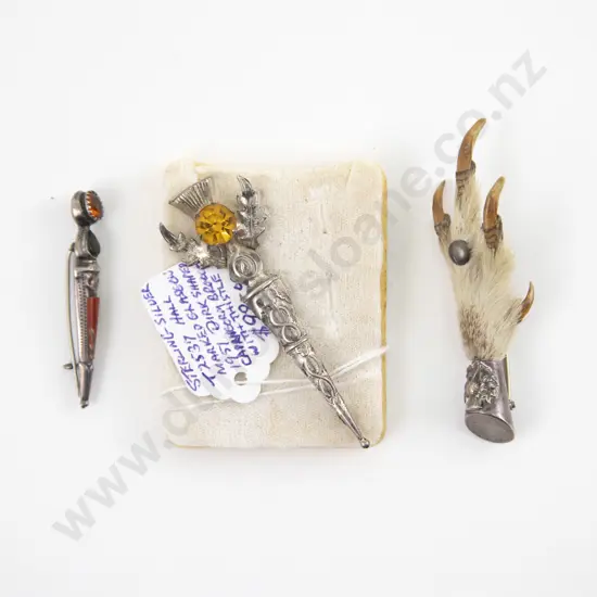 Two S/S Scottish Brooches and Grouse Claw Brooch