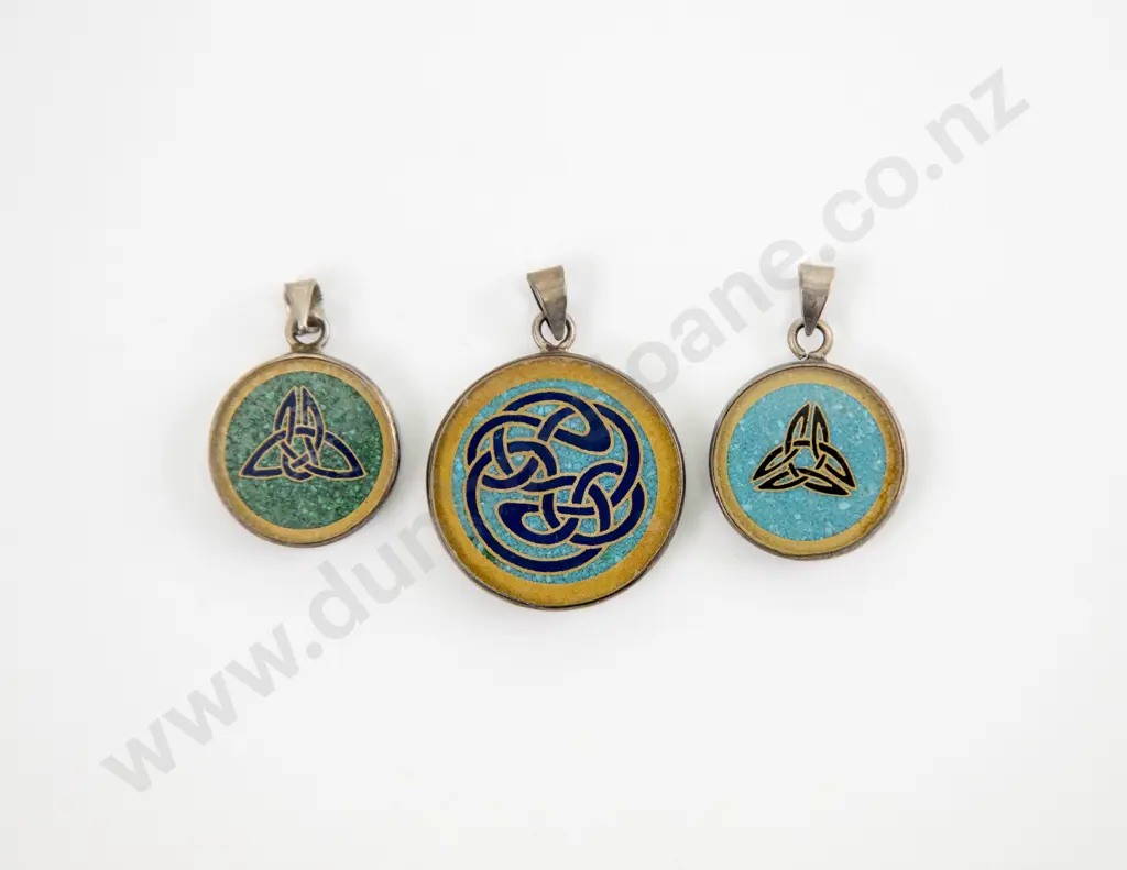 Three S/S Celtic Symbol Pendants Image 1++