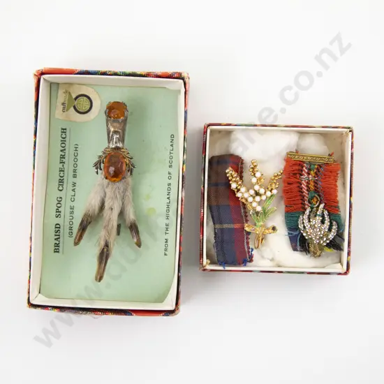 Grouse Claw Brooch with Two Others