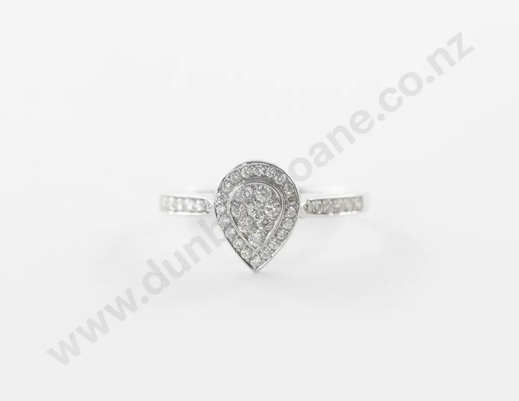 9ct White Gold 40Stone Diamond Cluster Ring Image 1++