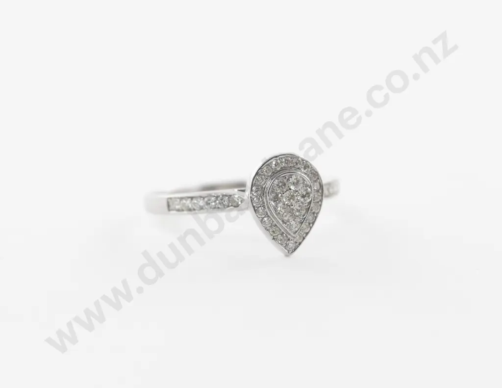 9ct White Gold 40Stone Diamond Cluster Ring Image 1++