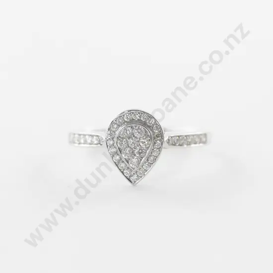 9ct White Gold 40Stone Diamond Cluster Ring