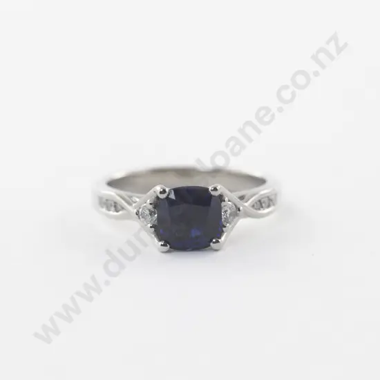 Village Goldsmith Wellington All Platinum Single Sapphire and Diamond Ring