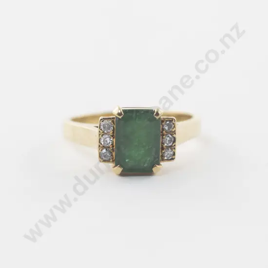 18ct Seven Stone Emerald and Diamond Ring