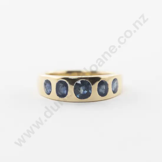 18ct Five Stone Sapphire Band Ring