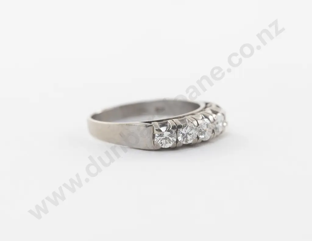 14ct White Gold Five Stone Diamond Bridge Ring Image 1++