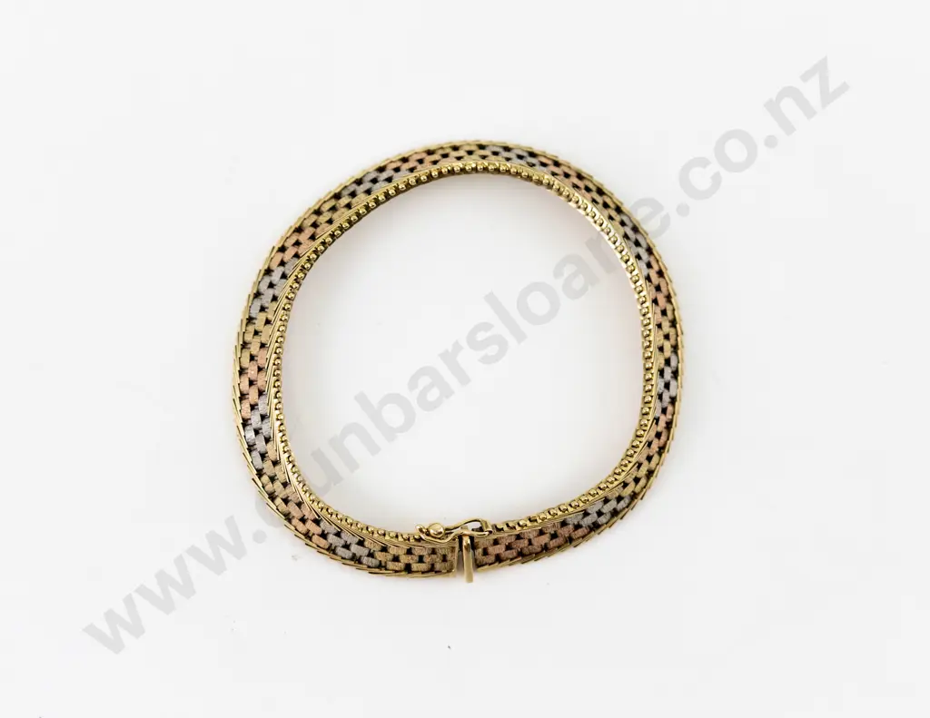 9ct Tri-Colour Fancy Gold Bracelet Image 1++