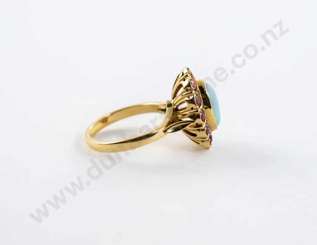 18ct 13Stone Opal and Spinel Cluster Ring Image 1++