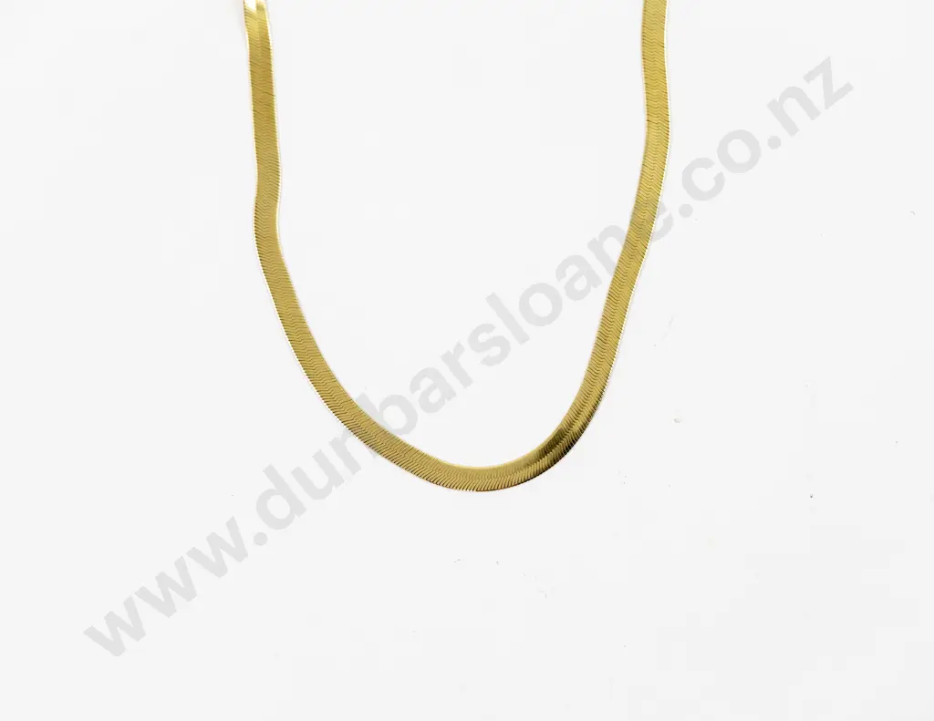 9ct Flat Yellow Gold Necklet Image 1++