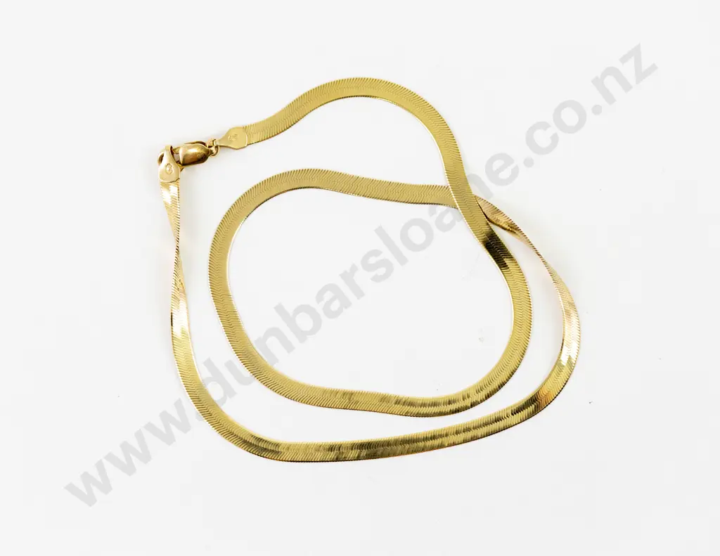 9ct Flat Yellow Gold Necklet Image 1++
