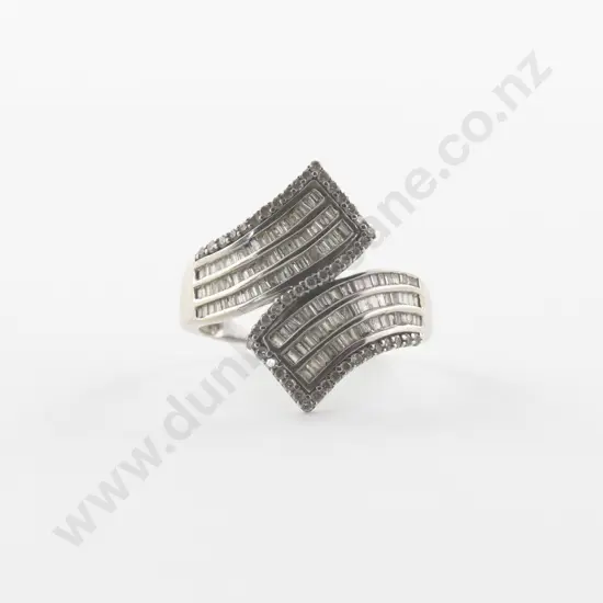 9ct White Gold 151Stone Diamond Dress Ring