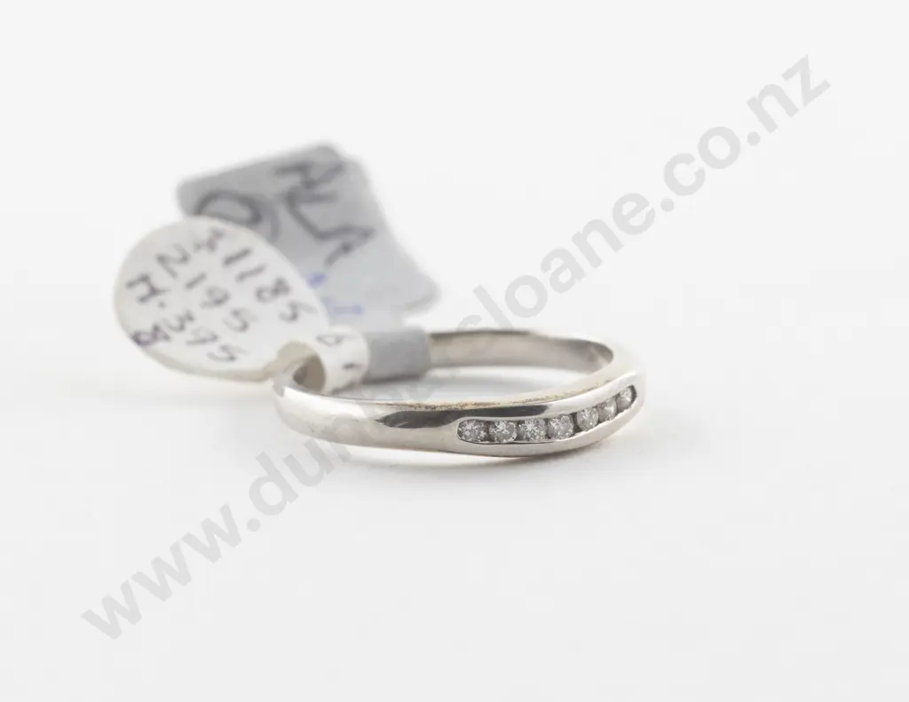 9ct White Gold Seven Stone Diamond Curved Band Image 1++