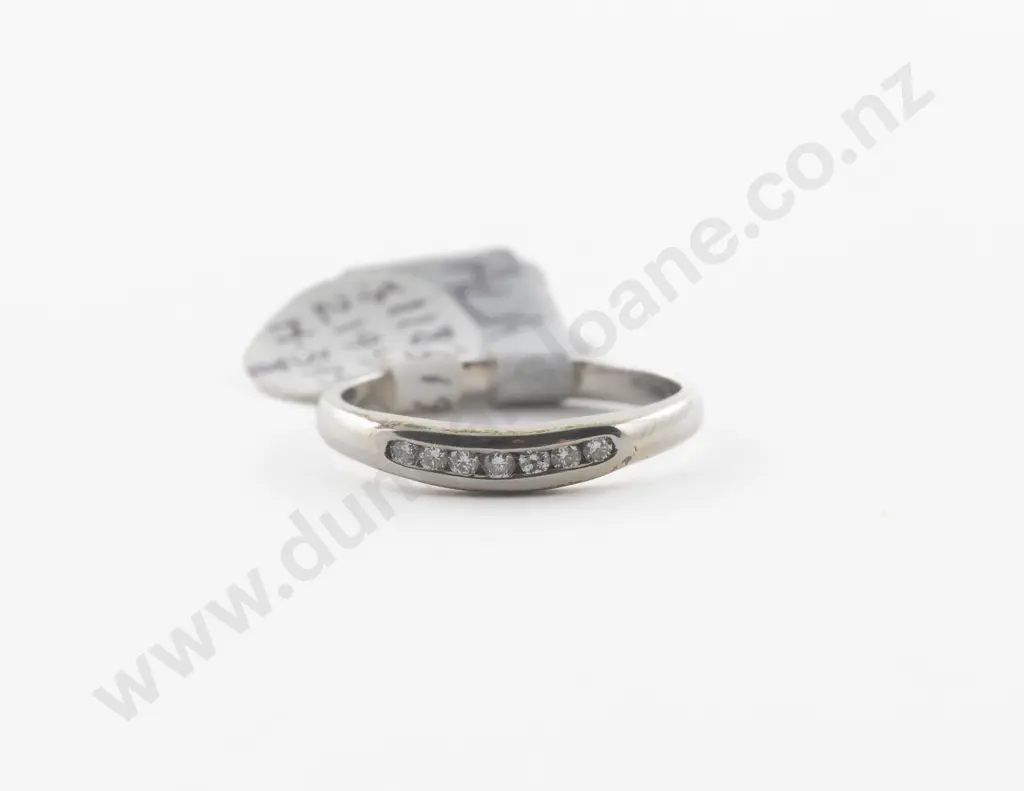 9ct White Gold Seven Stone Diamond Curved Band Image 1++