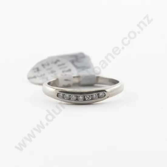 9ct White Gold Seven Stone Diamond Curved Band