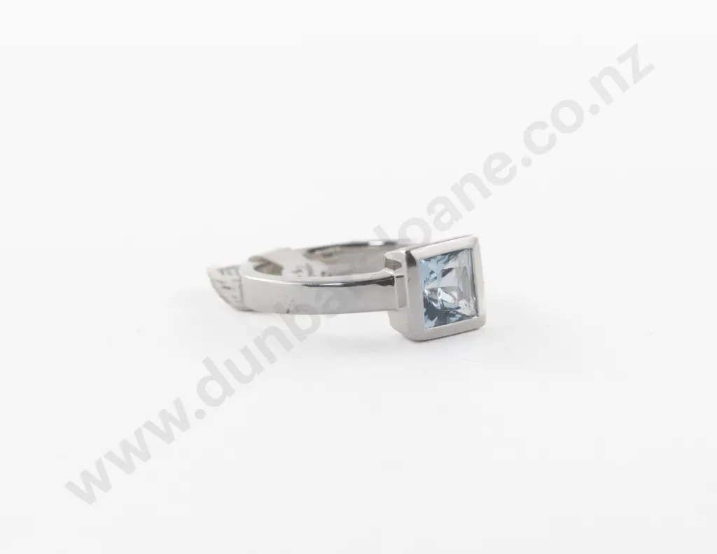 9ct White Gold Single Topaz Ring Image 1++