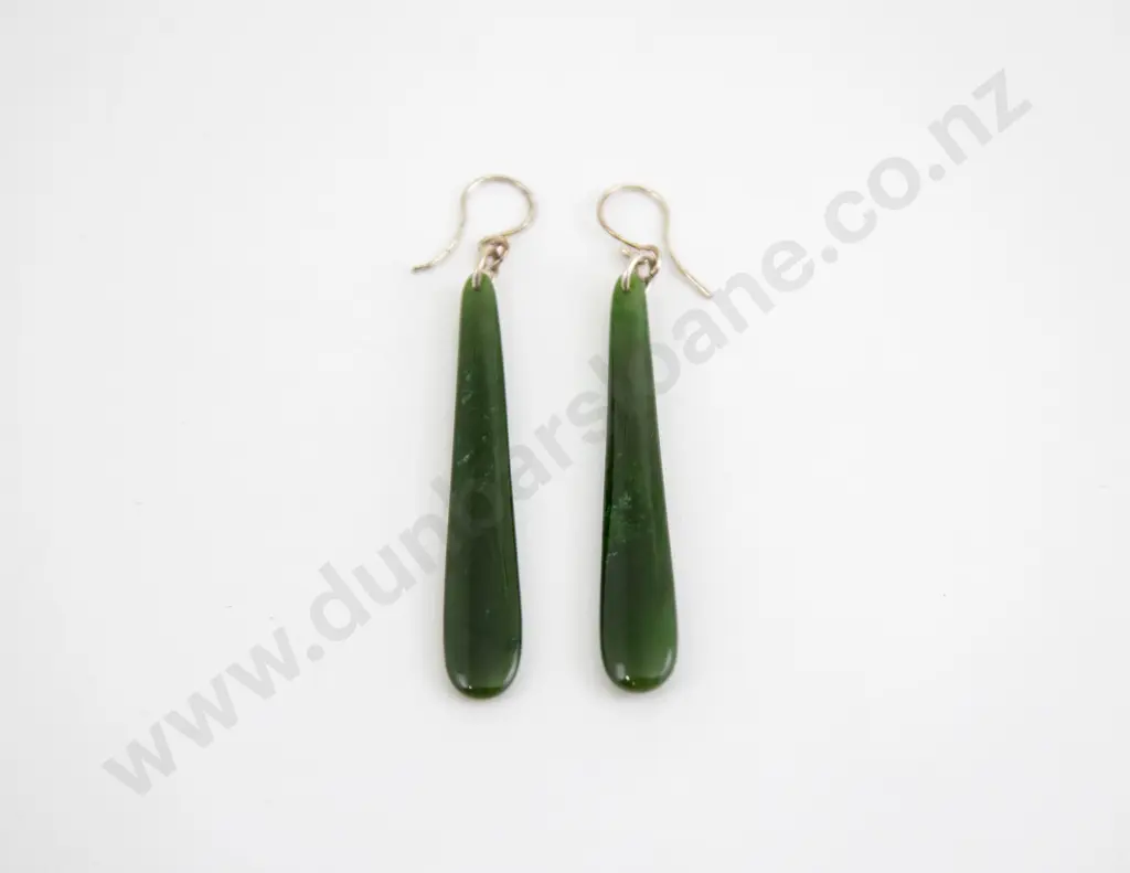 Pair Greenstone Pendant Earrings Image 1++
