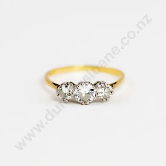 18ct Three Stone Diamond Bridge Ring